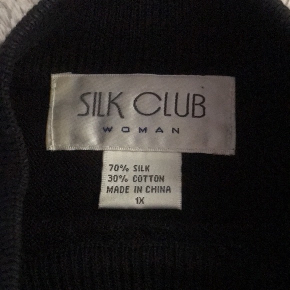 Black beaded cardigan sweater set 1X encrusted tank top sweater & button front - Picture 8 of 11